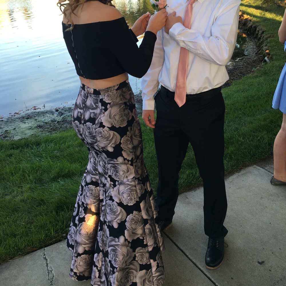 two piece prom dress